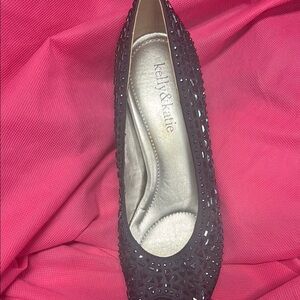 Kelly & Katie Black Rhinestone Flats